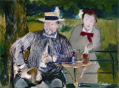 Ernest Hoschedeと彼の娘Marthaの肖像、1876年頃（キャンバスに油彩） 作： Édouard Manet