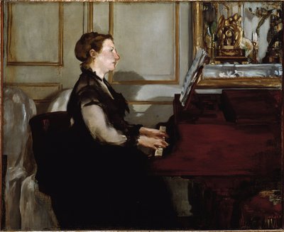 ピアノを弾くマネ夫人（スザンヌ・リーノフ）の肖像（油彩・キャンバス 作： Édouard Manet