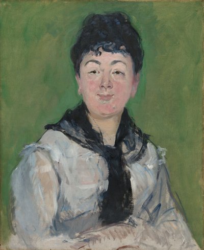 黒いフィチューを持つ女性の肖像、1878年頃（キャンバスに油彩） 作： Édouard Manet