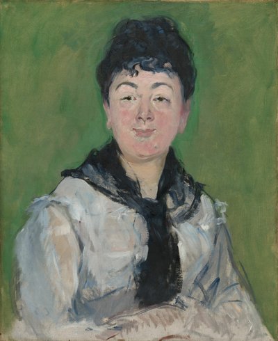黒いフィチューを持つ女性の肖像、c。 1878年。 作： Édouard Manet