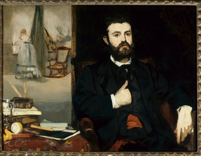 彫刻家ザッカリー・アトゥルーク（1835-1907）の肖像 エドゥアール・マネ（1832-1883）の絵画 1866年 薄暗い。0,9x1,16 m ブレメ、クンストハレ - 彫刻家ザカリー・アトルック（1835-1907）の肖像。エドゥアール・マネ（1832-1883）による絵画1866年。0.9×1.16 m ブレム美術館（Kunsthalle）。 作： Édouard Manet