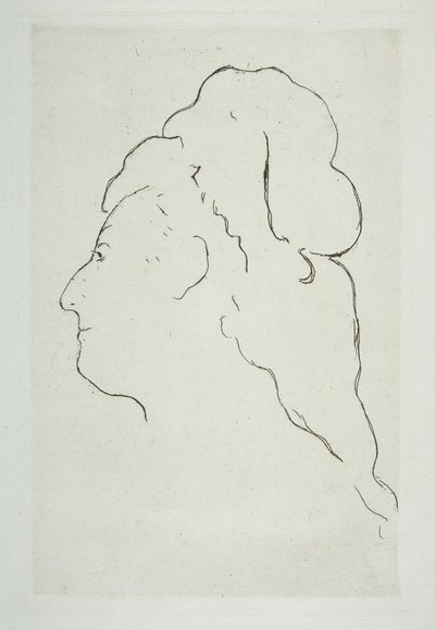 左を向いたエヴァ・ゴンザレスのプロフィール。 1870年。 作： Édouard Manet