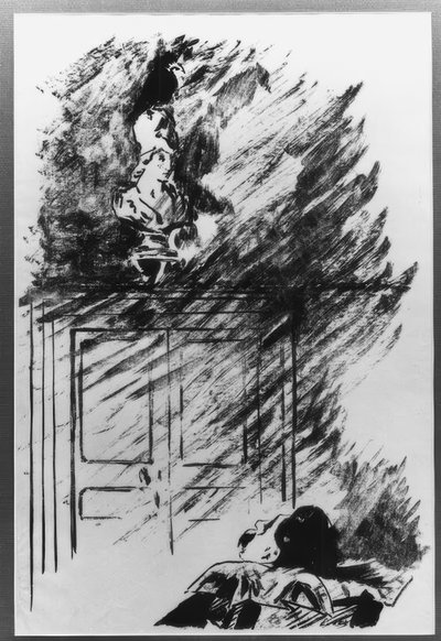 パラスのバストに座って…。 作： Édouard Manet