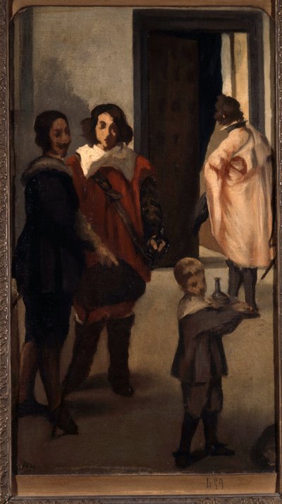 スペインの騎手たち エドゥアール・マネ(1832-1883)の絵画 1859年 日の丸0.45 X 0.26 m リヨン、美術館 作： Édouard Manet
