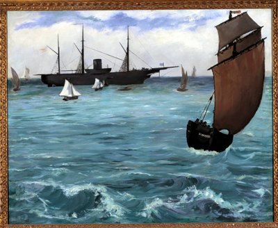 アメリカ船カーサージがブローニュ・シュル・メールを持っている エドゥアール・マネ（1832-1883）の絵画 1864年個人蔵 作： Édouard Manet
