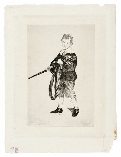 剣を持った少年、左を向く III 作： Édouard Manet