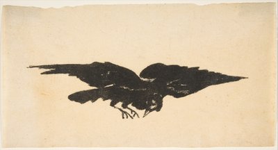 フライングレイヴン、エドガーアランポー作のレイヴンの元Libris、1875年。 作： Édouard Manet