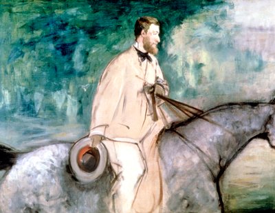 馬に乗った画家ギヨーミン、1870 作： Édouard Manet