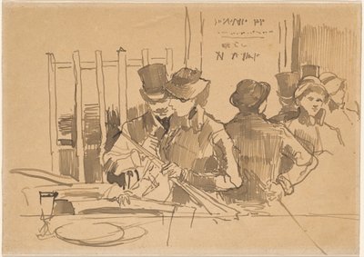 鉄道レストラン、c。 1879年。 作： Édouard Manet