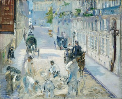 労働者と一緒にモスニエ通り 作： Édouard Manet