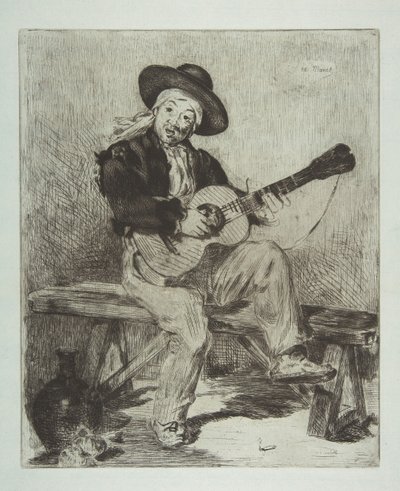 スペインの歌手Le Guitarrero、1861-62。 作： Édouard Manet