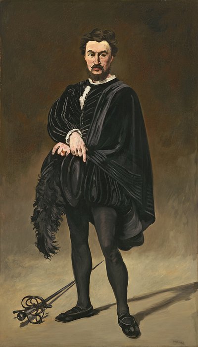 悲劇の俳優（ハムレットとしてのルーヴィエール） 作： Édouard Manet