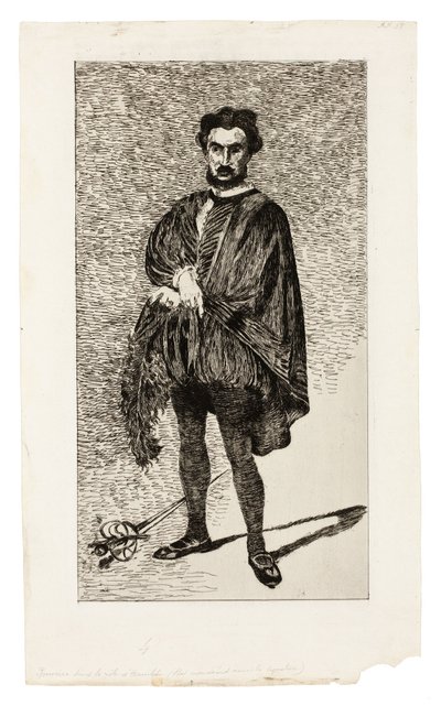 悲劇の俳優（ハムレット役のルーヴィエール） 作： Édouard Manet