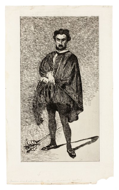 悲劇の俳優（ハムレット役のルーヴィエール） 作： Édouard Manet