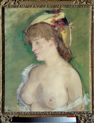 エドゥアール・マネ（1832-1883）の「トップレスのブロンド」の絵 作： Édouard Manet