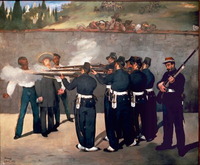 マクシミリアン皇帝の処刑。 6月14日のメキシコのマクシミリアンIの射撃 作： Édouard Manet
