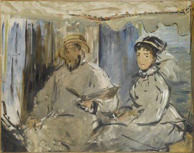 画家モネのアトリエ、1874 作： Édouard Manet