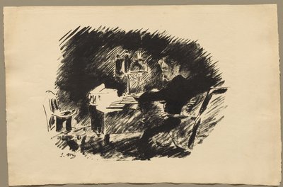 ランプの下 作： Édouard Manet