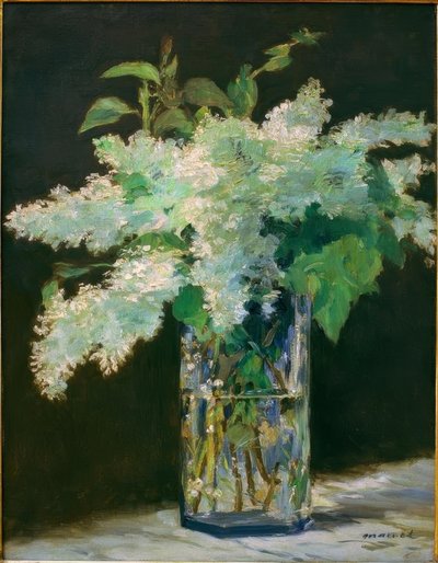 花瓶、白いライラック 作： Édouard Manet