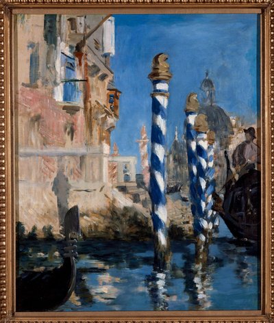 ヴェネツィアの大運河の眺め エドワード・マネ（1832-1883）の絵画 1875年。プライベート・コレクション - ヴェネツィアの大運河の眺め（「青いヴェネツィア」とも呼ばれるエドゥアール・マネ（1832-1883）の絵画 作： Édouard Manet