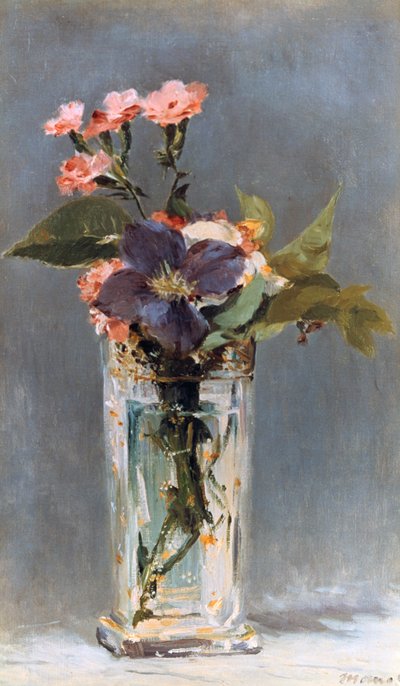 クリスタル花瓶のスミレとクレマチス、1882 作： Édouard Manet