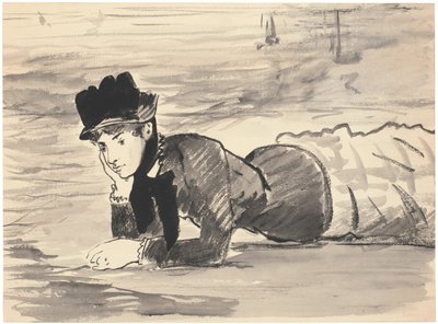 ビーチで横になっている女性。アナベルリー、カリフォルニア州1881 作： Édouard Manet