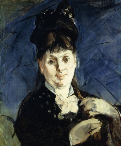 女性と傘;傘を持つ女、1875年頃 作： Édouard Manet