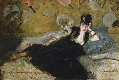 フランス語  La dame aux éventails 扇を持った女性 作： Édouard Manet