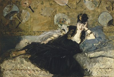 ファンを持つ女性 作： Édouard Manet