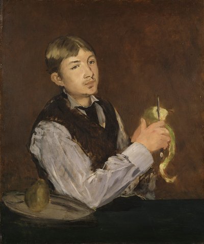 洋ナシの皮をむいた少年、1867年頃 作： Édouard Manet