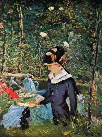 ベルビューの庭の敷居に立つ少女、1880年。 作： Édouard Manet
