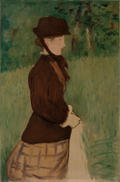 庭の若い女性 作： Édouard Manet