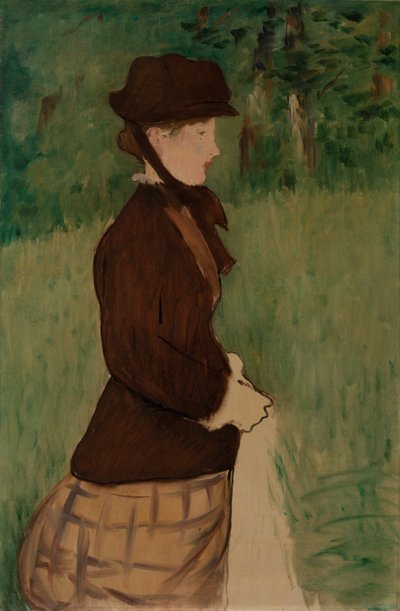 庭の若い女性、1879 作： Édouard Manet
