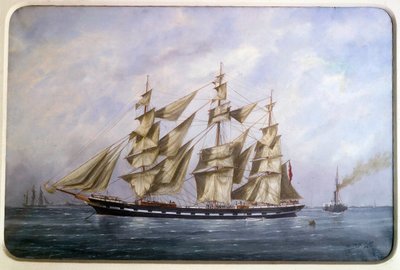 ロスデュ号、乾式帆走の3つの英国マット 水彩画 Edouard Adam (1847-1929) 1882年 Paris, Musee de la Marine 作： Edouard Marie Adam