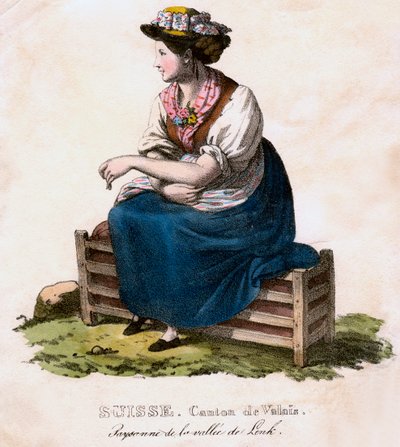 スイスの女性、c1825。 作： Edouard Pingret