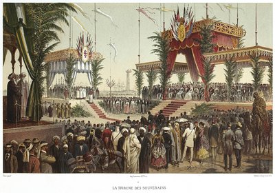 スエズ運河。 ソブリンのトリビューン、1869年。 作： Edouard Riou
