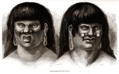 ペルーのオレホネス・インディアンのカップル（Ccotos族） 作： Edouard Riou