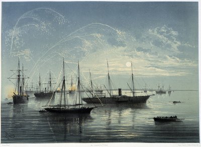 G.ニコルによるスエズ運河の開通式。1869 作： Edouard Riou