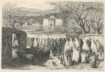 Marabout and Procession：アンレムテオフィルヒルディブランド（1824-97）によって刻まれたトレムセン 作： Edouard Riou