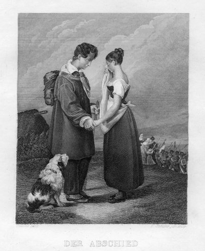 「別れ」、c1833 作： Edouard Schuler