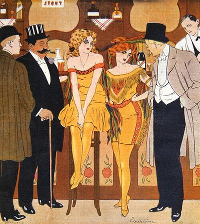 娼婦とその顧客の風刺画（「Le Rire」より 作： Edouard Touraine