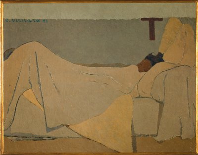 ベッドで 作： Edouard Vuillard