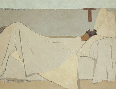 1891年にベッドでオー・リット 作： Edouard Vuillard