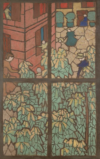 ティファニーのステンドグラス用漫画「栗の木 作： Edouard Vuillard