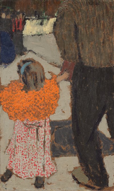 赤いスカーフを身に着けている子供、c。 1891年。 作： Edouard Vuillard