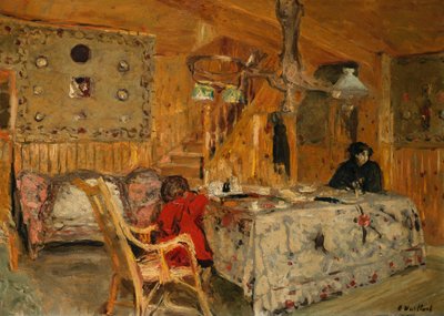 1910年頃、ノルマンディーのヴィラービルにあるサマーハウスでのデニスナタンソンとマルセルアロン 作： Edouard Vuillard