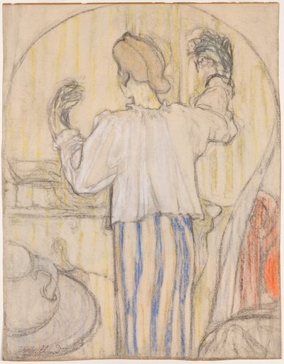 鏡の前（正面） 作： Edouard Vuillard