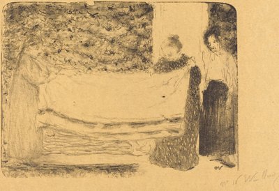リネンをたたむ 作： Edouard Vuillard