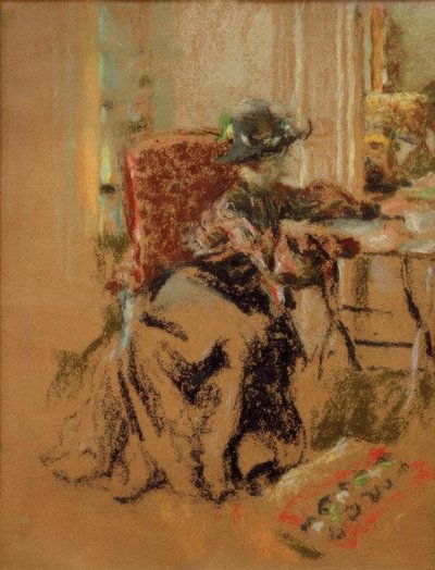 部屋の女性または訪問者 作： Edouard Vuillard