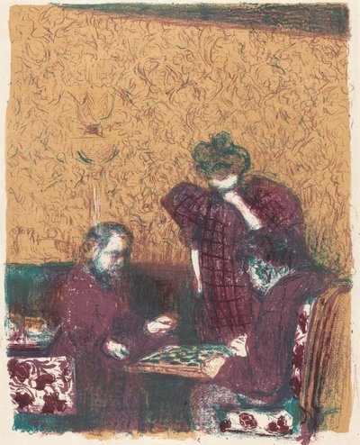 Game of Checkers La partie de dames、1897 年 1898 年、1899 年発行。 作： Edouard Vuillard